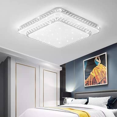 BEMMY Luminária de Teto 50CM, Luz De Teto com 3 Cores Claras para Sala de Jantar, Quarto, Cozinha, Café, Lustre de LED Pendente, Luminária Pendente de LED (85-265V)