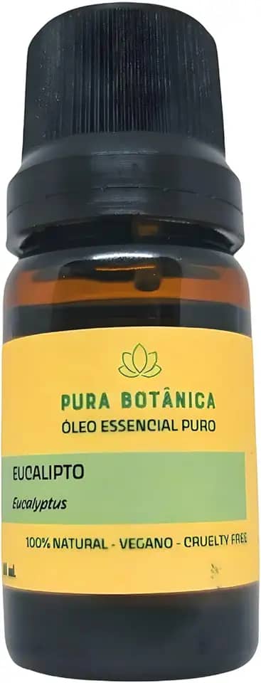 Óleo Essencial de Eucalipto Globulus 10ml – 100% Puro Pura Botânica para Aromaterapia, Respiração, Aroma Refrescante e Bem-Estar Natural