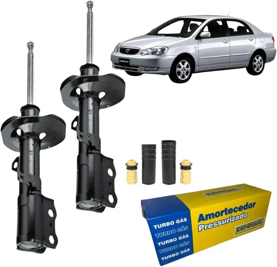 Par Amortecedor Dianteiro Corolla 2003 a 2019 + Kit Batente e Coifa