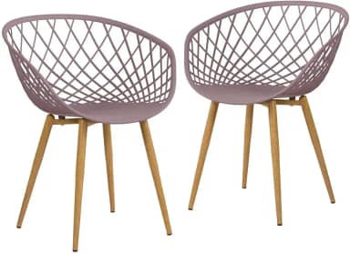 Loft7, Kit 2x Cadeiras Clarice Nest Sidera com Apoio de Braços, Sala Cozinha e Lazer, Polipropileno e Metal - Fendi