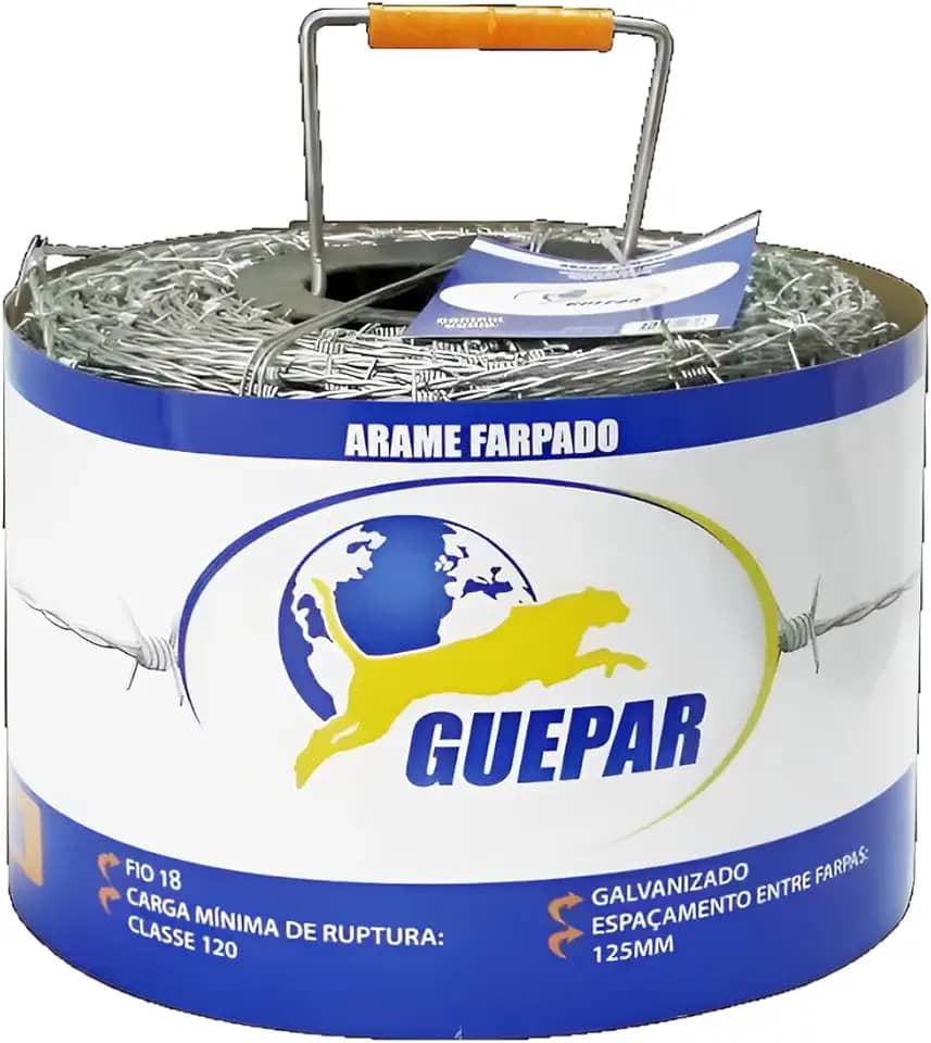 Arame Farpado Galvanizado, 250 Metros, Resistente para Cerca Rural, Sítio e Fazenda