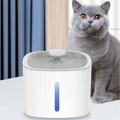 Bebedouro Automático 3L Gatos Cães Fonte Silenciosa Com Filtro Triplo, Visor LED, USB, Luz Noturna e Fluxo 360°