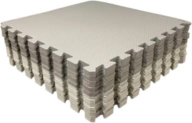 Loja da Maria Kit 12 Tapetes Tatame EVA 50x50x1cm 10mm Tons de Cinza