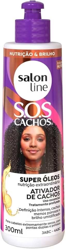 Salon Line, Ativador de Cachos, SOS Cachos, Super Óleos, Vegano - Para Cabelos Cacheados e Crespos, 300 ml