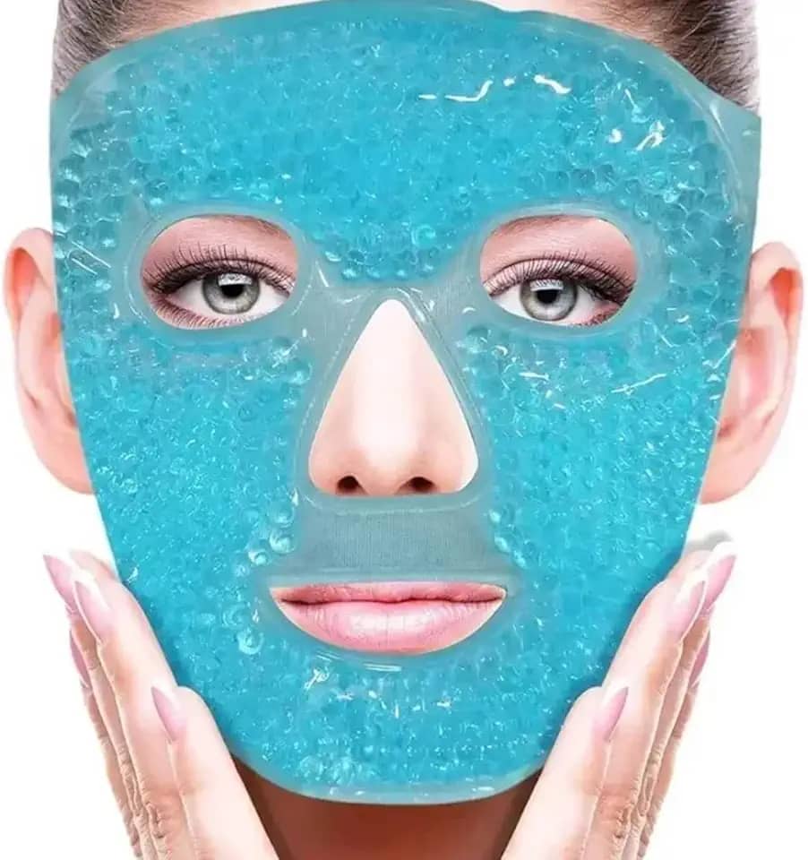 Máscara Térmica Facial em Gel Quente e Fria – Alívio para Inchaço, Olheiras, Acne, Enxaqueca e Relaxamento Anatômica, Reutilizável (CORES VARIADAS)