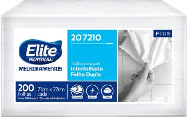 Elite Professional Papel Toalha Interfolhado Folha Dupla Elite Plus Com 200 Folhas