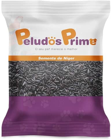 Peludos Prime Semente de Niger para Pássaros, Alimento para Canários, Calopsitas, Trinca Ferro e Outros Pássaros