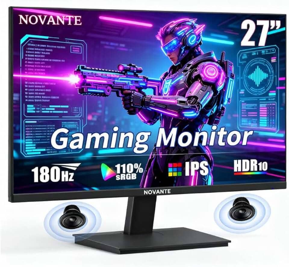 Monitor Gamer IPS 27 Polegadas, Full HD 1920x1080, 180Hz, HDR400, G-SYNC, Alto-falantes Embutidos, Entradas HDMI/DisplayPort/USB/3.5mm, Ângulo ajustável, Compatível com G-SYNC, Preto