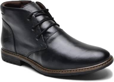 Bota Masculina Casual em Couro, com Cadarço e Zíper Lateral