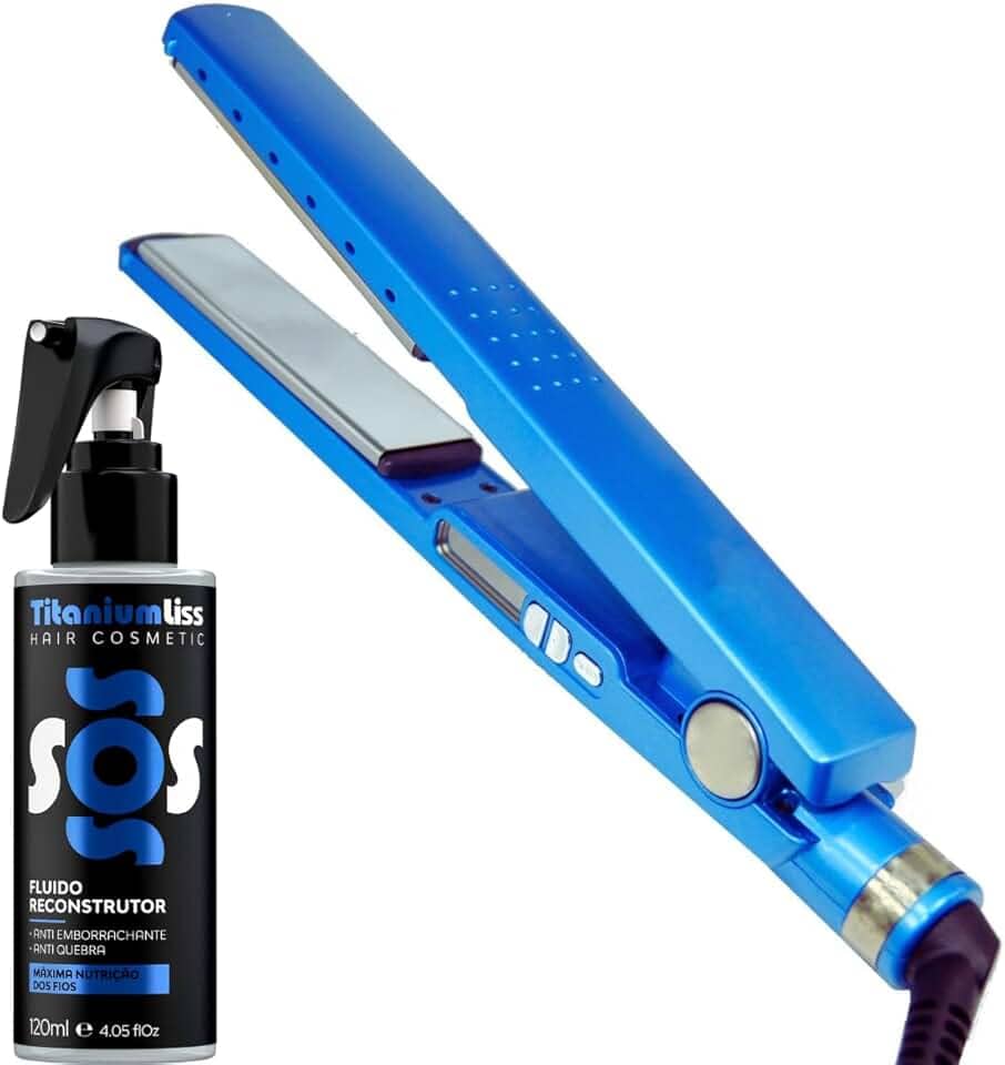 Prancha Chapinha Profissional Nano Titanium 450°F Bi Volt Protetor Térmico SOS Titanium Liss