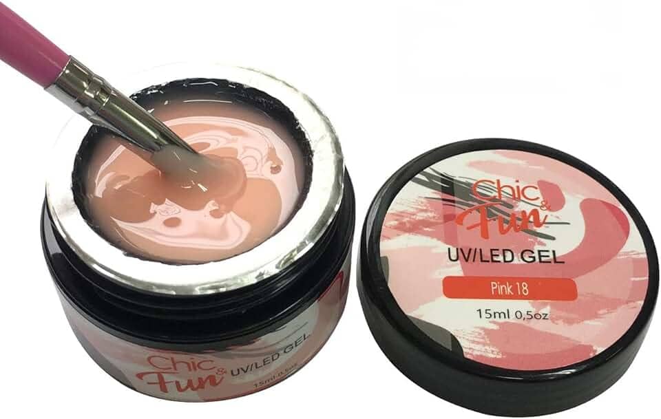 Acrigel Fibra de Gel LED UV para Alongamento de Unhas, 15g, Chic & Fun (Pink 18, x 1un)