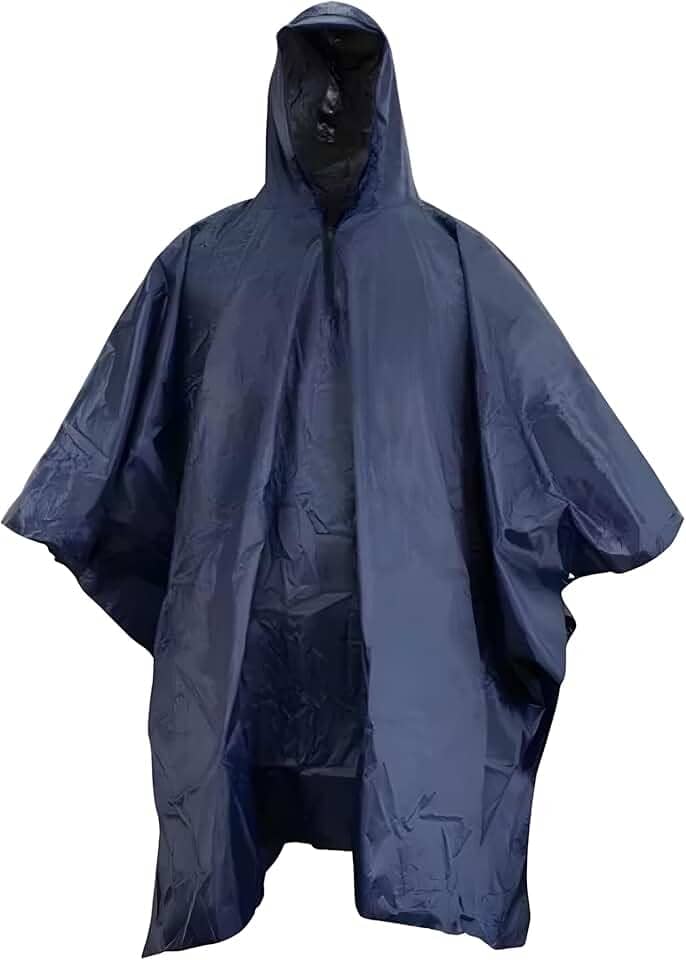 Capa de Chuva Poncho Albatroz Adulto Nylon Impermeável Azul Marinho (Compacta para Moto/Mochila)