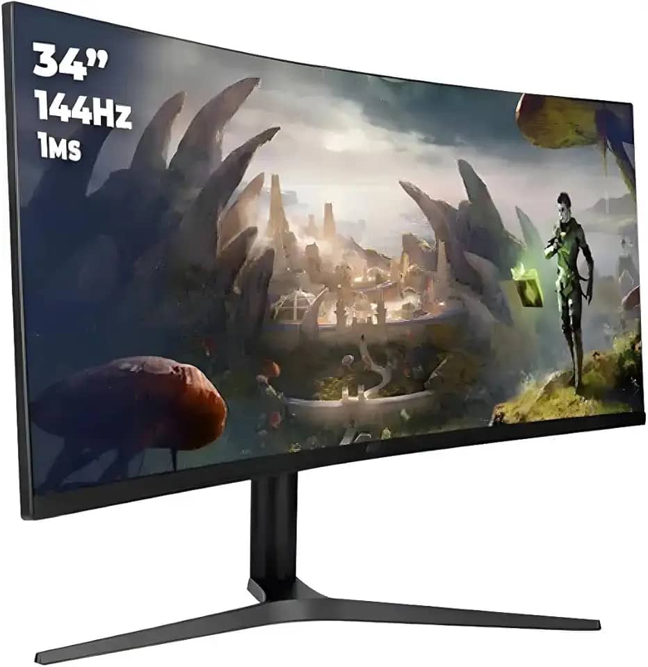 Monitor Gamer Curvo UltraWide 34" 165Hz 1ms Resolução WQHD, 2x Entradas HDMI e DisplayPort com Ajuste Inclinação e Suporte VESA 75x75 mm