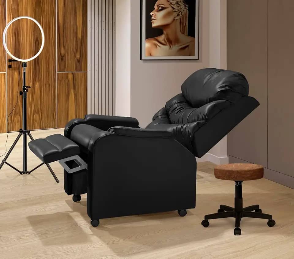 Poltrona Papai Mamãe Vovo Estetica Com Rodizios Preta - Moderna para cinema