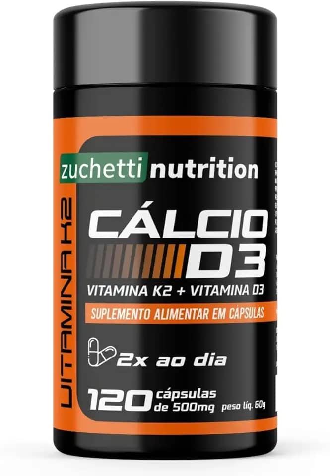 Calcio 400mg Carbonato de calcio + Vitamina D3 k2 com 120 Capsulas