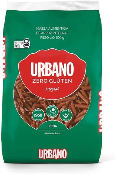 Urbano, Macarrão de Arroz Integral, Pena, Zero Glúten - 500 g
