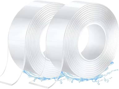 Kit 2 Rolos Super Fita Mágica Nano Adesiva Dupla Face Transparente Extra Forte Lavável 3M