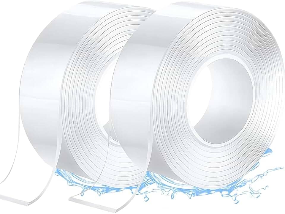 Kit 2 Rolos Super Fita Mágica Nano Adesiva Dupla Face Transparente Extra Forte Lavável 3M
