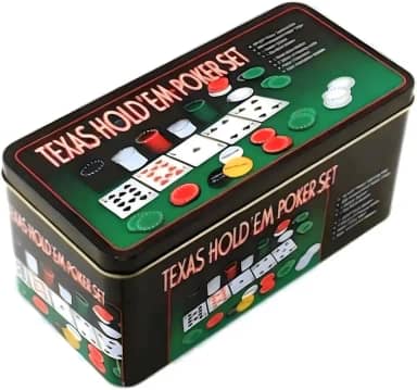 Kit Poker Texas Hold'em Profissional, 200 Fichas, Tapete, 2 Baralhos e Botões de Dealer