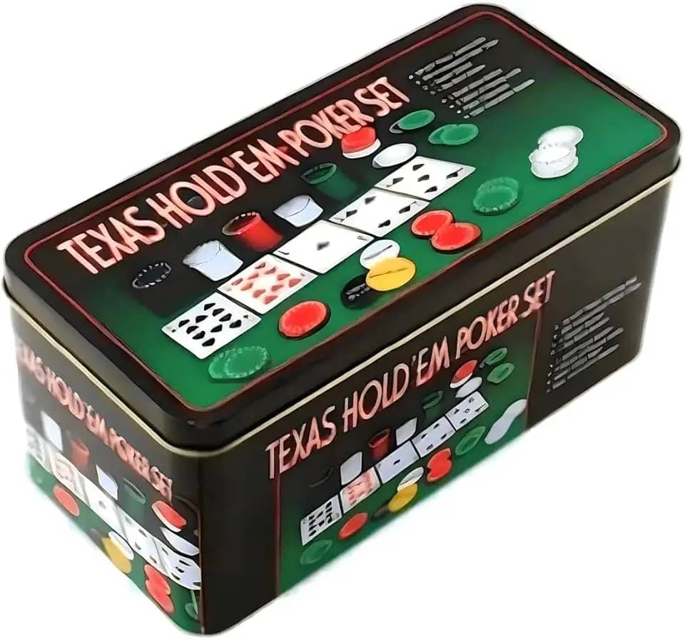 Kit Poker Texas Hold'em Profissional, 200 Fichas, Tapete, 2 Baralhos e Botões de Dealer