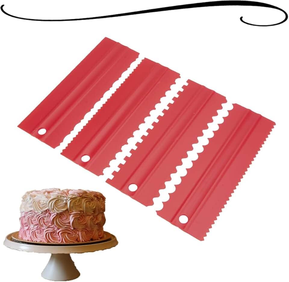 KIT 4 ESPÁTULAS DECORATIVAS PLÁSTICAS PARA CONFEITARIA