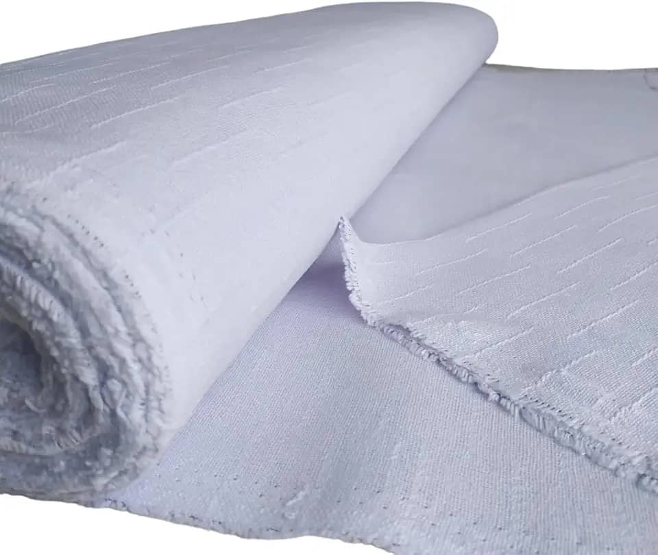 Tecido Alvejado Pano De Prato, Rolo 10 Metros 70cm de Largura 10 Metros de comprimento 11 Trama - Cor Branco Trabalhado