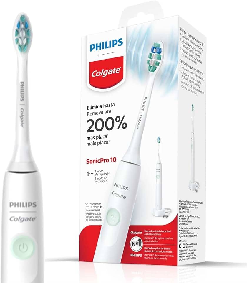 Escova de Dente Elétrica Philips Colgate SonicPro 10 | Recarregável e bivolt
