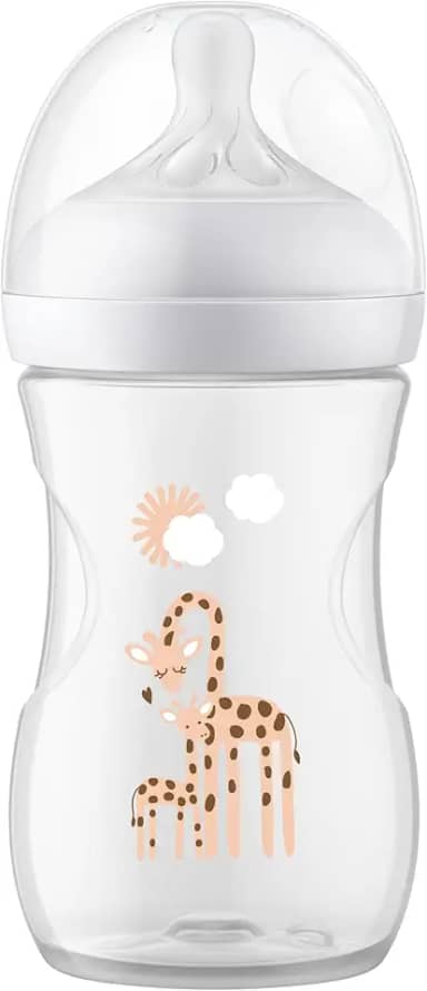 Philips Avent Mamadeira Pétala 3.0 9oz/260ml com bico de fluxo médio (Fluxo 3), Decorada Girafa, SCY903/66