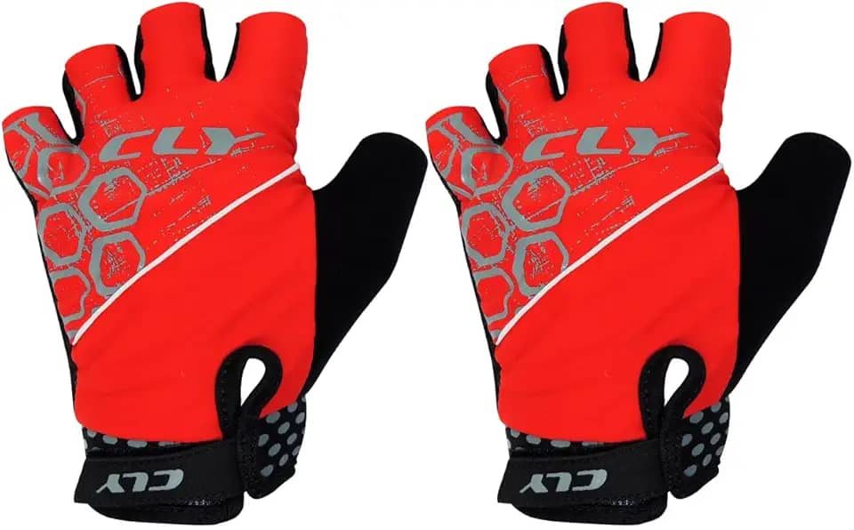 Luva Ciclismo Cly Meio Dedo Aerada Vermelho