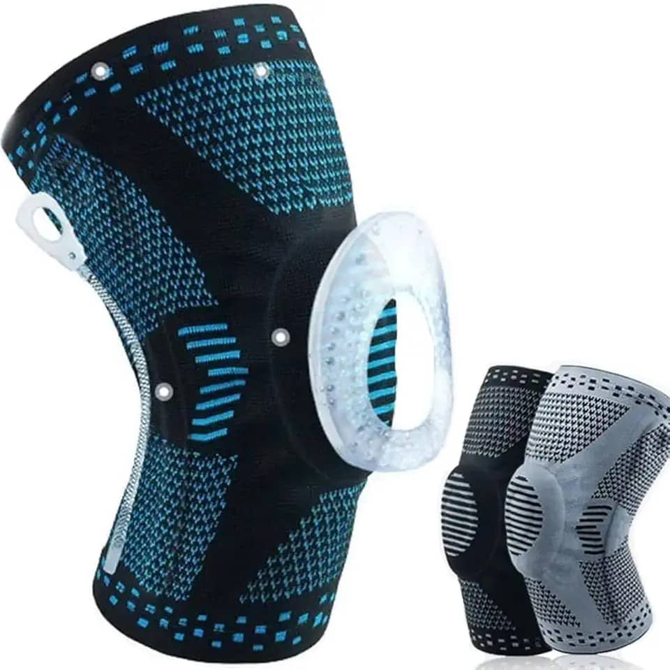 Joelheira Compressão Silicone Cabo De Aço Patela Articulada Ortopédica Proteção Joelho Flexível Esportes Academia Treino Corrida Crossf Bike Volei Basquete Alívio de Dor Marca ATM (Preto, M)