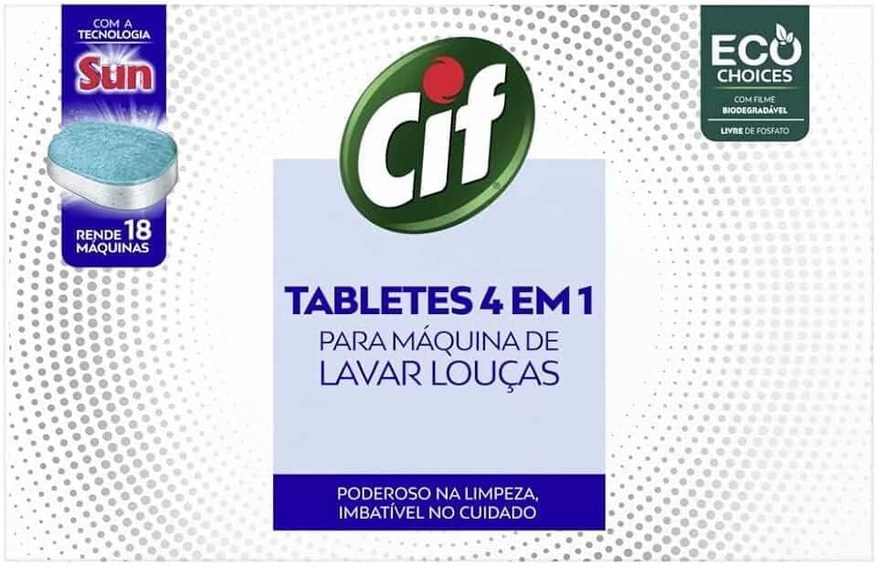 Cif Tabletes 4 Em 1 Para Máquina De Lavar Louças 324g