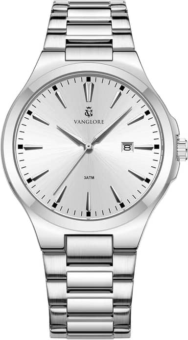 Relógio Masculino De Pulso Clássico Minimalista Aço Inoxidável 40mm Vanglore Upclassic 4355a Social Esporte Fino