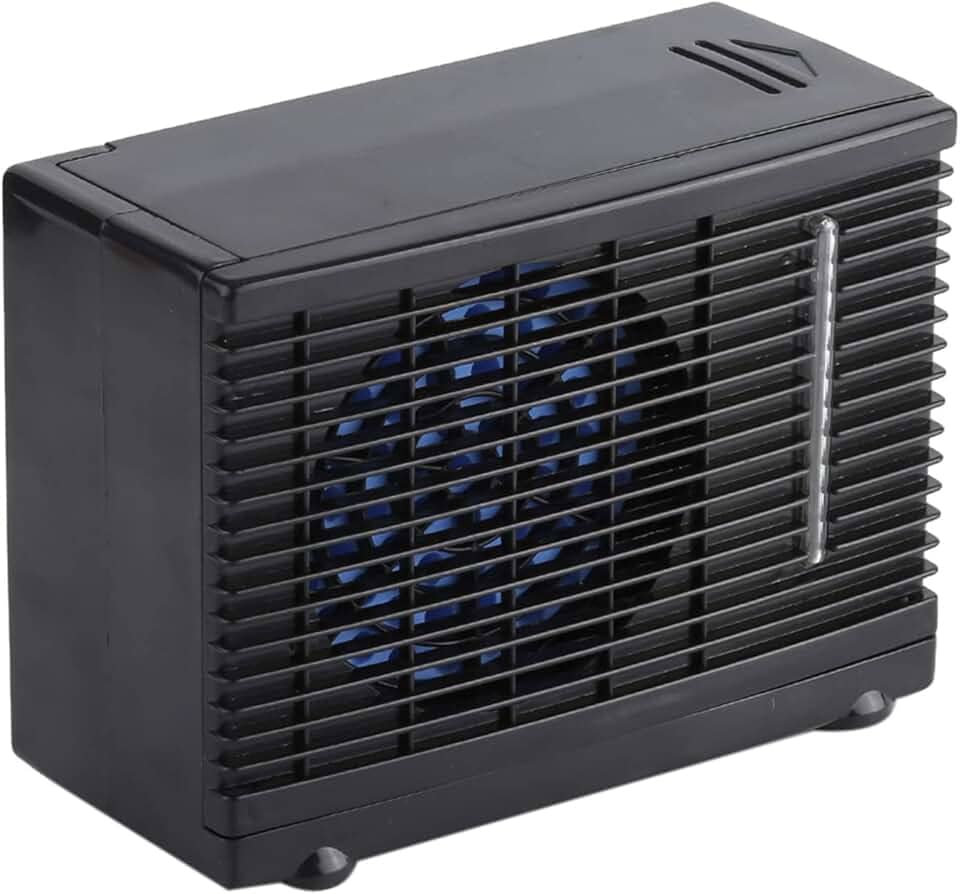 KIMISS Ar condicionado portátil para carro, ar-condicionado portátil CC 12 V, caminhão, casa, 20 x 11 x 15 cm, mini ventilador ajustável de 2 velocidades, pequeno ar condicionado para mesa doméstica