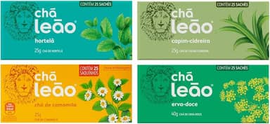 Combo Chá Leão da Linhas Ervas 4 Caixas de 25 un - 100 Sachês NÃO EMBALADOS INDIVIDUALMENTE