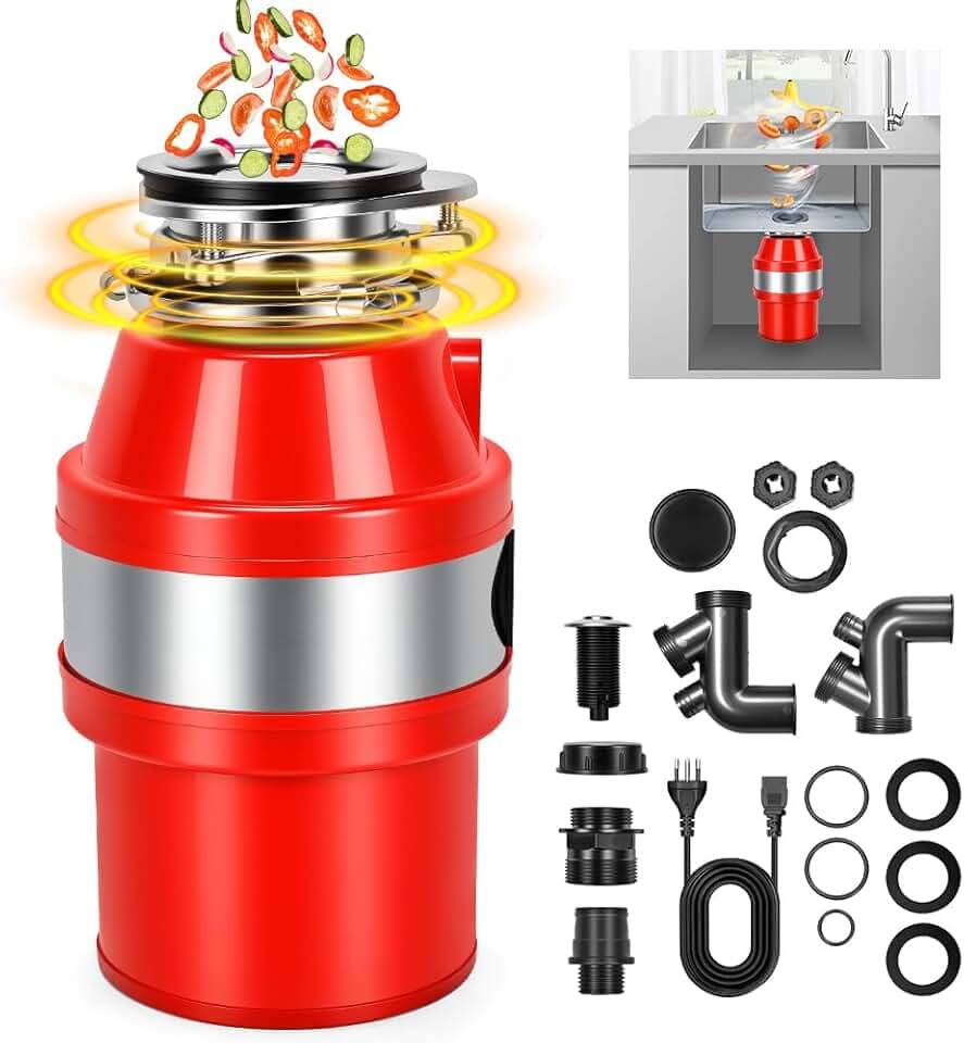 Triturador de Alimentos Pia, Descarte de lixo Triturador, Resíduos de Alimentos de Contínua com Interruptor de Ar, 220 V, 560W