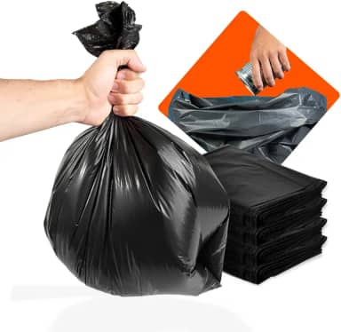 Saco de lixo 30 litros preto reforçado para uso doméstico tamanho ABNT 59cm x 62cm 0,06 micra embalagem econômica com 100 unidades