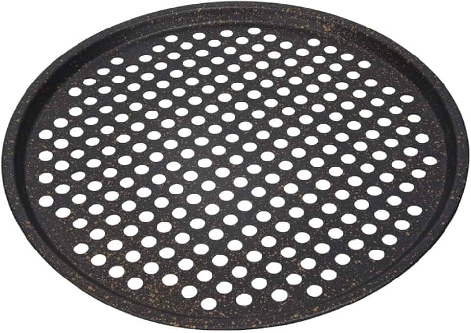Mimo Style, Assadeira Perfurada Essence em Aço Carbono Resistente para Pizza Crocante de 33 cm