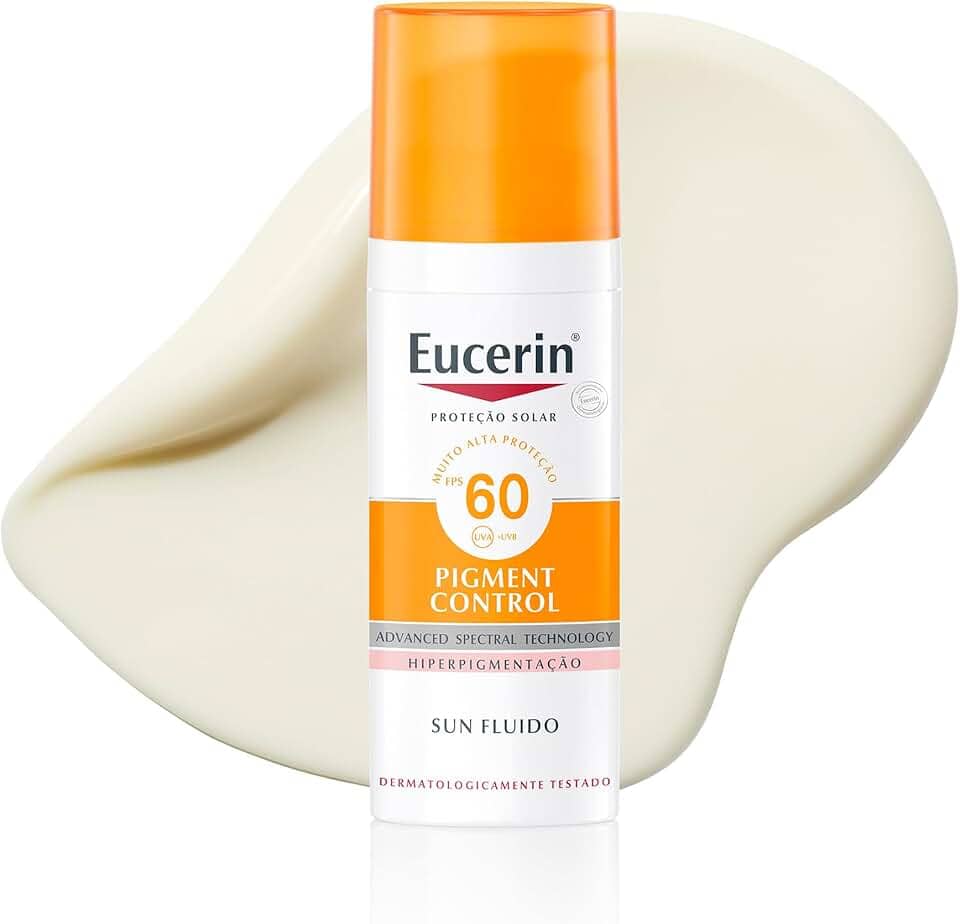 EUCERIN Protetor Solar Facial Antimanchas FPS 60 50ml, Pigment Control, Clareador, Proteção UVA, UVB e Luz Visível, Thiamidol