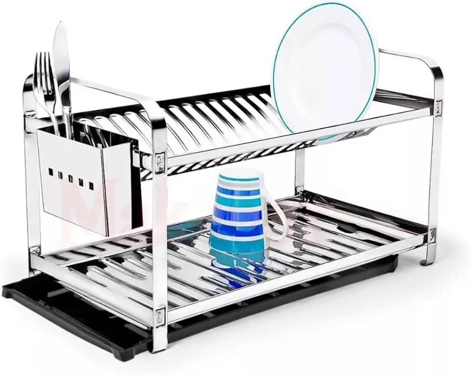 Escorredor de Louças 20 Pratos com Porta Talher Inox e Bandeja Mak-Inox 2220