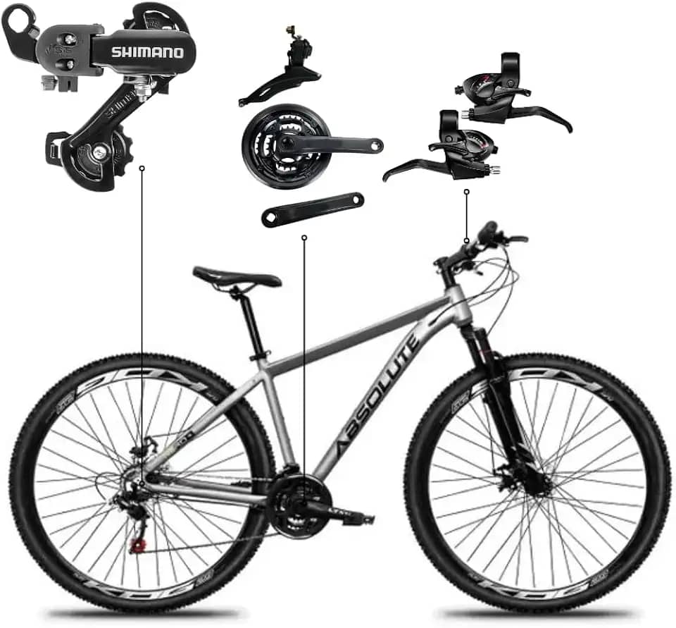 Bicicleta Aro 29 Absolute Nero 5 MTB Alumínio 21 Marchas Câmbio Shimano Freio a Disco