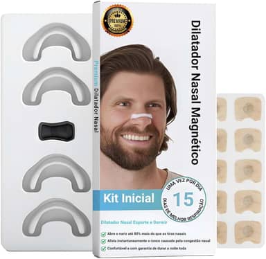 Dilatador Nasal Magnético - Aumente a Entrada de Oxigênio, Reduza o Ronco, Melhore a Qualidade do Sono - Resistente ao Suor, Seguro para a Pele - Solução Extra Forte para Ronco e Atividades Esportivas (Branco)