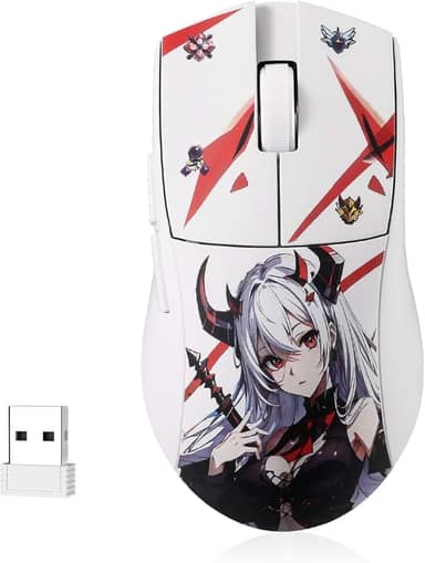 Mouse Gamer Redragon King Pro Eisa 1K Branco Personagem Anime PAW3395 26000 DPI M916AK-PRO