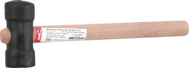 Nove54, Martelo De Borracha 40 Mm, Cabo Em Madeira, Preto.