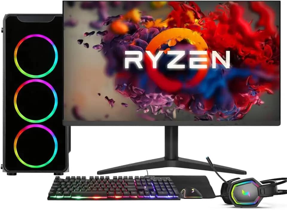 PC Gamer Completo AMD Ryzen 5 5600G, Gráficos Radeon VEGA 7, 16GB DDR4, SSD 512GB, Fonte 500W, Monitor 24" 75Hz, 3green Force - 3F-018