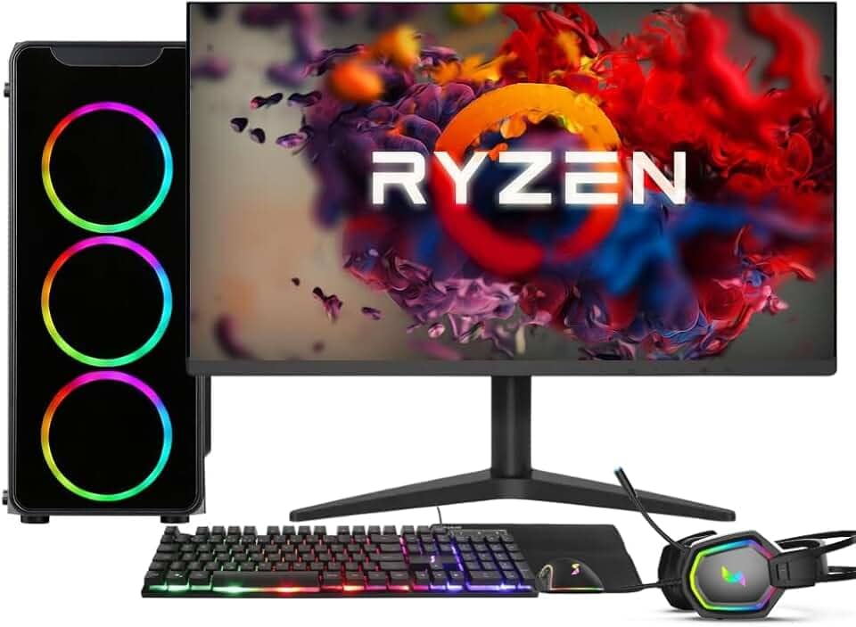 PC Gamer Completo AMD Ryzen 5 5600G, Gráficos Radeon VEGA 7, 16GB DDR4, SSD 512GB, Fonte 500W, Monitor 24" 75Hz, 3green Force - 3F-018