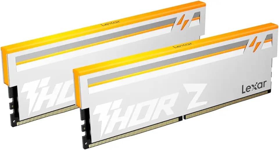 Lexar THOR Z Series RGB DDR5 RAM Kit de 32 GB (2 x 16 GB) 6000 MHz, DRAM 288 pinos UDIMM Desktop, memória de computador para jogos de alto desempenho para PC Intel XMP 3.0/AMD EXPO, PMIC/On-die ECC