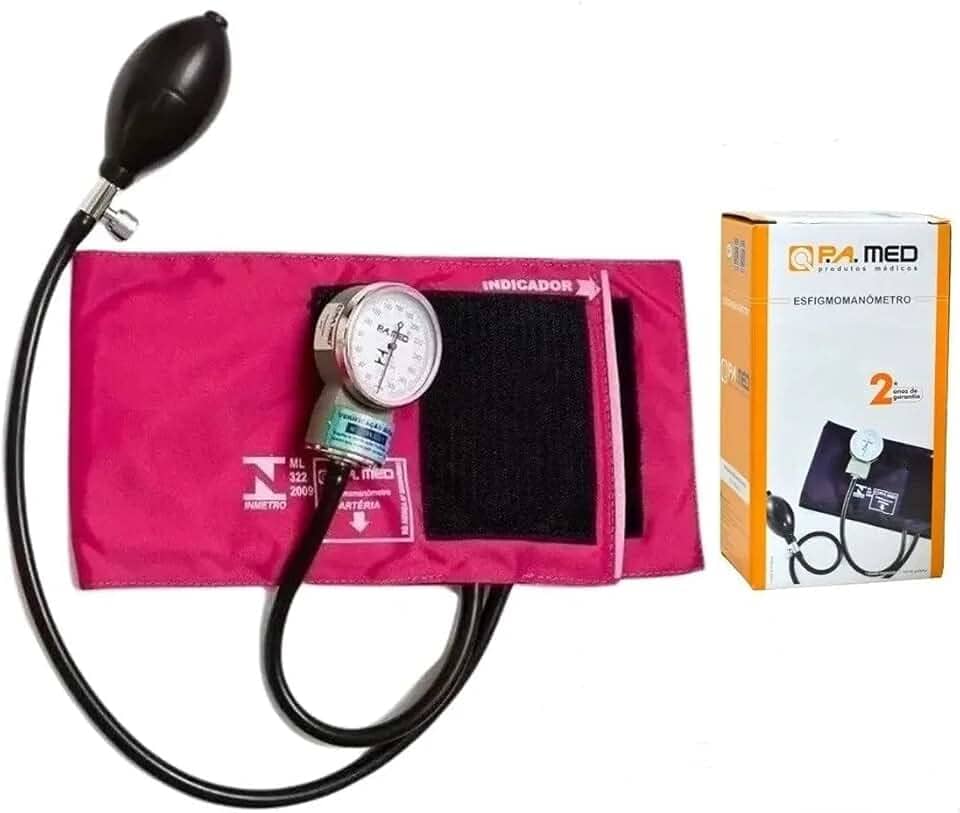 Esfigmomanômetro P A Med Com Selo Do Inmetro E Anvisa (Rosa)