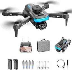 Drone com Câmera 4K, Controle Remoto, 100m de Alcance Gps Profissional Drone Fpv, Brinquedos Educativos, Sensor de Obstáculos em 4 Direções, Estojo de Transporte, 2 Baterias 3.7V 1800mAh (XT5)