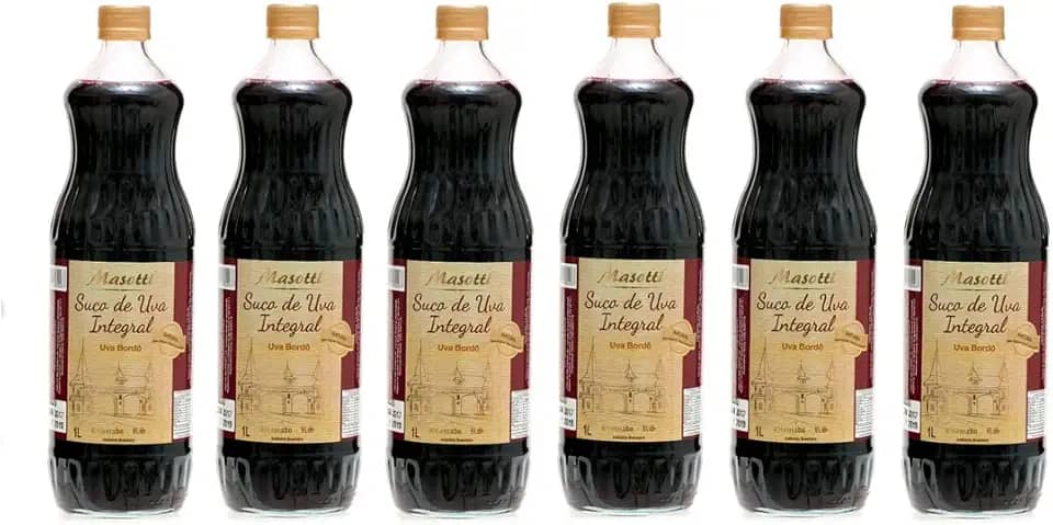 Kit 6 Garrafas Suco Integral Uva Bôrdo 1l Vinicola Masotti