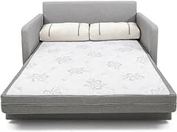 Sofá-cama Herval Aurora, com Colchão de Casal, 2 Lugares, Linho Chumbo